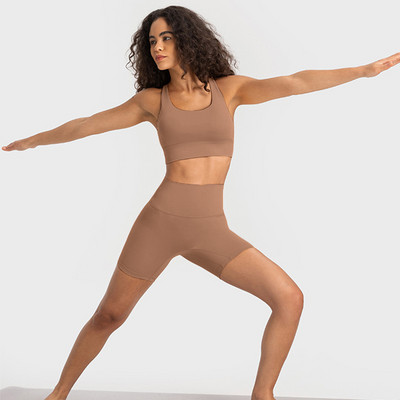 Nude Feel Yoga Σετ Γυναικεία Αθλητικά Κοστούμια Τζόγκερ Αθλητικά Αθλητικά Ενδύματα Σουτιέν γυμναστικής γυμναστικής Σορτς γυμναστικής Γυναικεία στολή προπόνησης Γυναίκες