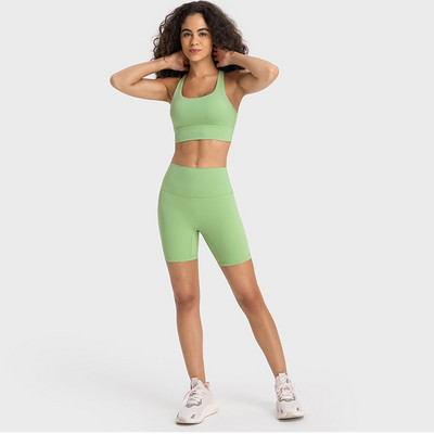 Nude Feel Yoga Σετ Γυναικεία Αθλητικά Κοστούμια Τζόγκερ Αθλητικά Αθλητικά Ενδύματα Σουτιέν γυμναστικής γυμναστικής Σορτς γυμναστικής Γυναικεία στολή προπόνησης Γυναίκες