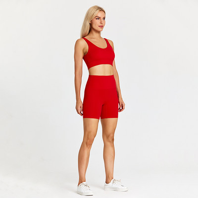 ABS LOLI harjatud joogakomplekt kõrge vöökohaga jõusaalipüksid Push Up rihmaga spordirinnahoidja, 2-osaline fitness-riietus, treening, naiste aktiivne riietus