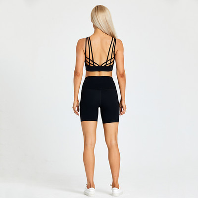 ABS LOLI harjatud joogakomplekt kõrge vöökohaga jõusaalipüksid Push Up rihmaga spordirinnahoidja, 2-osaline fitness-riietus, treening, naiste aktiivne riietus