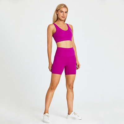 ABS LOLI harjatud joogakomplekt kõrge vöökohaga jõusaalipüksid Push Up rihmaga spordirinnahoidja, 2-osaline fitness-riietus, treening, naiste aktiivne riietus