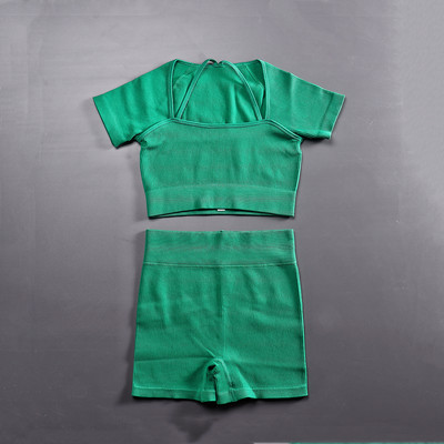 Õmblusteta jõusaalikomplekt Treeningriided naistele Kaheosaline treeningkomplekt Fitness Spordirinnahoidja lühikesed püksid Säärised Joogakomplekt Kandke jõusaalikomplekte