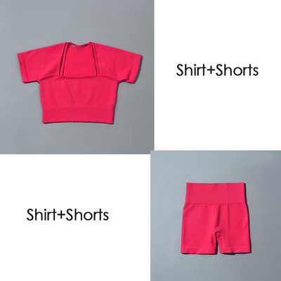 Õmblusteta jõusaalikomplekt Treeningriided naistele Kaheosaline treeningkomplekt Fitness Spordirinnahoidja lühikesed püksid Säärised Joogakomplekt Kandke jõusaalikomplekte