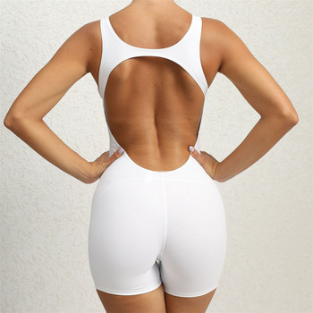 2024 Mini Flare Γυναικείες αθλητικές φόρμες Pad Yoga Set One Piece Jumpsuit Workout Gleg Rompers Sports Gym Exercise Wear Active Suit