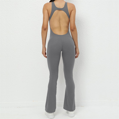 2024 Mini Flare Sieviešu treniņtērps Pad Jogas Komplekts Viengabala Kombinezons Treniņam Legging Rompers Sporta vingrošanas zāle, Valkā Active Suit