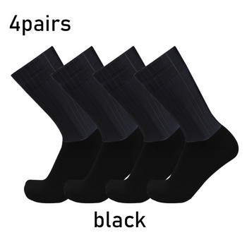 Силиконови Aero Pure Color Колоездене 4 чифта/компл. Спортни неплъзгащи се чорапи Професионални състезателни велосипедни чорапи Летни готини Calcetines Ciclismo