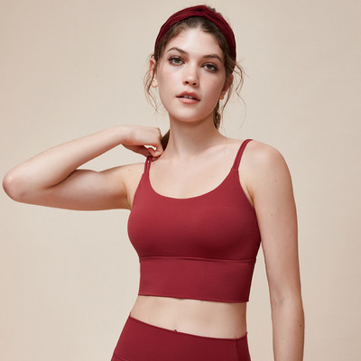 Sieviešu jogas krūšturi Triecienizturīgs sporta krūšturis plānās siksniņas apakšveļa plata apakšmala skriešanas veste polsterēta sporta zāle fitnesa topi salocīts krūšturis