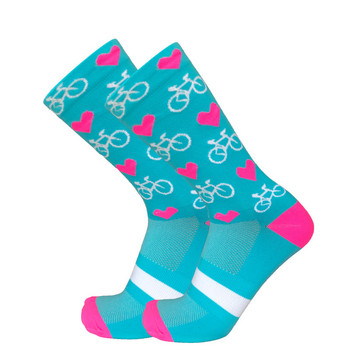 Нови чорапи за колоездене, мъже, жени, компресионни чорапи за шосейни велосипеди, чорапи за планински велосипеди, състезателни чорапи, обичани чорапи