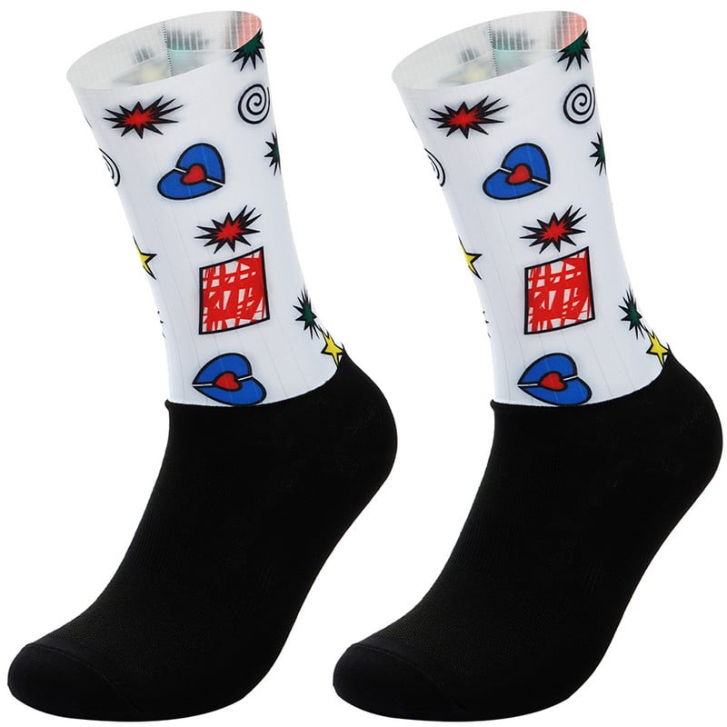 21 värvi Uus materjal Jalgrattasokid Naljakad Libisemisvastased Mehed Naised Jalgrattasokid Libisemiskindlad Sport Jooksmine Matkasokid