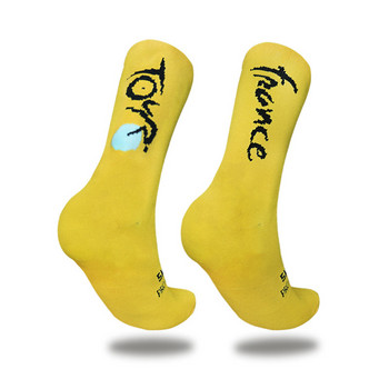 Ποδηλασία Νέες κάλτσες Άντρες Γυναικεία Πρωταθλήτρια Πολύχρωμες Ρίγες Αθλητικά Αναπνεύσιμα Ποδήλατα Συμπίεσης Κάλτσες Calcetines Ciclismo