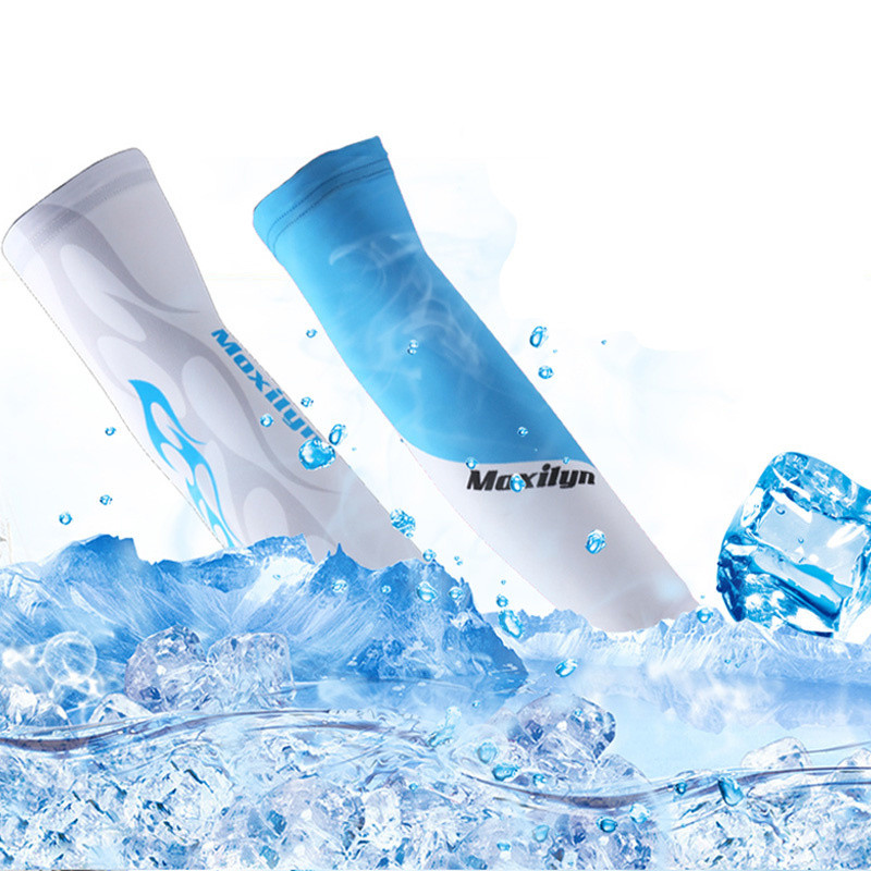 Aizsardzība UV 1 Roku Elpojošs Pāra Piedurknes Sausas Ātri Skriešanas Basketbola Elkoņu Sargs Fitnesa Roku sargi Sporta Riteņbraukšanas Roku Sildītāji