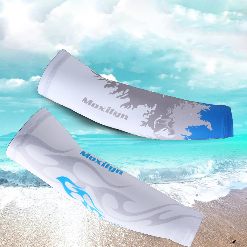 Aizsardzība UV 1 Roku Elpojošs Pāra Piedurknes Sausas Ātri Skriešanas Basketbola Elkoņu Sargs Fitnesa Roku sargi Sporta Riteņbraukšanas Roku Sildītāji