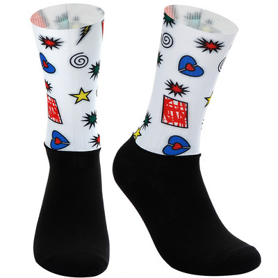 Krāsas 21 Jauns Materiāls Riteņbraukšanas Zeķes Smieklīgas Pretslīdes Vīriešu Sieviešu Velosipēdu Zeķes Neslīdošas Sporta Skriešanas Kempinga Zeķes