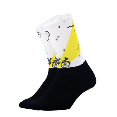 Krāsas 21 Jauns Materiāls Riteņbraukšanas Zeķes Smieklīgas Pretslīdes Vīriešu Sieviešu Velosipēdu Zeķes Neslīdošas Sporta Skriešanas Kempinga Zeķes