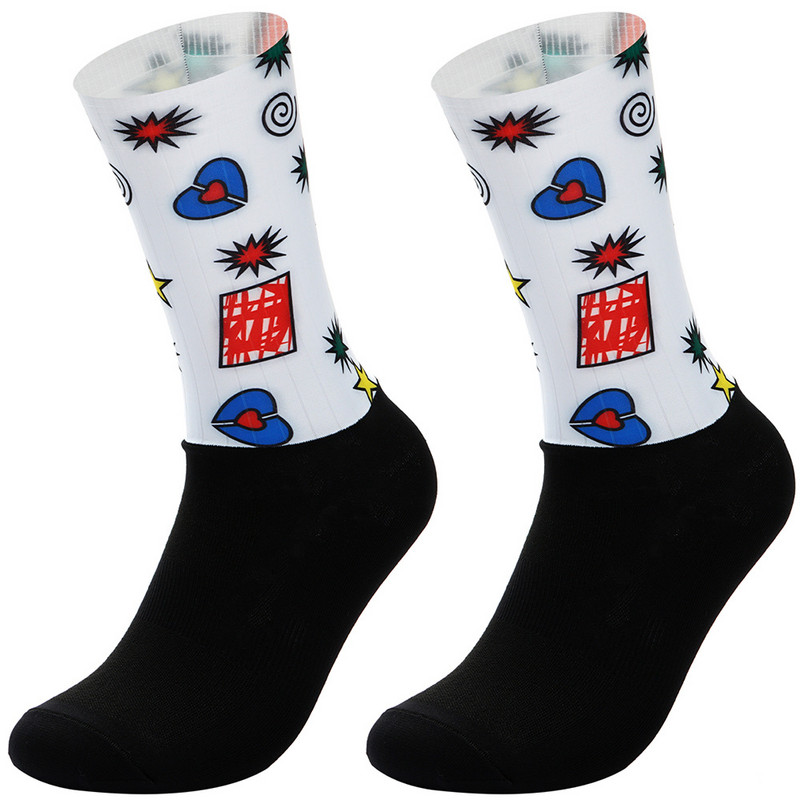 Krāsas 21 Jauns Materiāls Riteņbraukšanas Zeķes Smieklīgas Pretslīdes Vīriešu Sieviešu Velosipēdu Zeķes Neslīdošas Sporta Skriešanas Kempinga Zeķes