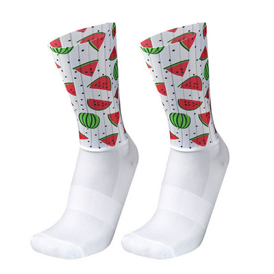 Jaunas velo zeķes vasaras foršas elpojošas neslīdoša silikona profesionālās sacīkstes aerosporta velo skriešanas zeķes Calcetines Ciclismo
