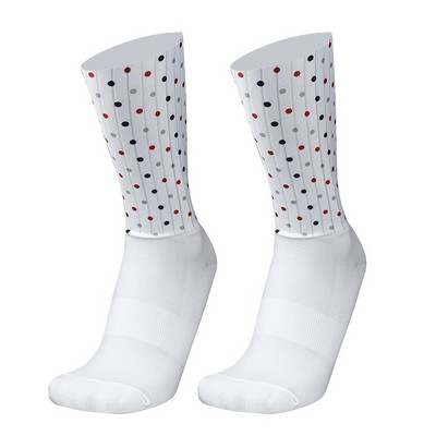 Jaunas velo zeķes vasaras foršas elpojošas neslīdoša silikona profesionālās sacīkstes aerosporta velo skriešanas zeķes Calcetines Ciclismo