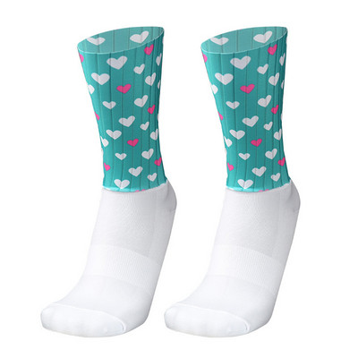 Jaunas velo zeķes vasaras foršas elpojošas neslīdoša silikona profesionālās sacīkstes aerosporta velo skriešanas zeķes Calcetines Ciclismo