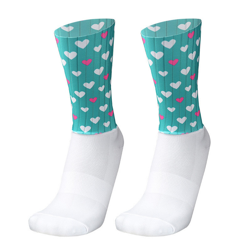 Jaunas velo zeķes vasaras foršas elpojošas neslīdoša silikona profesionālās sacīkstes aerosporta velo skriešanas zeķes Calcetines Ciclismo