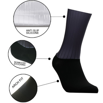 2023 Αντιολισθητικές κάλτσες Aero από σιλικόνη, Whiteline, ανδρικές κάλτσες ποδηλασίας, αθλητικές κάλτσες για τρέξιμο, Calcetines Ciclismo