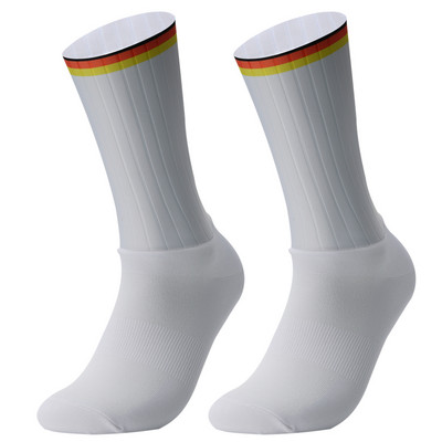 2023. gada pretslīdes silikona vasaras aerozeķes Whiteline riteņbraukšanas zeķes vīriešiem velosipēdiem sporta skriešanas velosipēda zeķes Calcetines Ciclismo