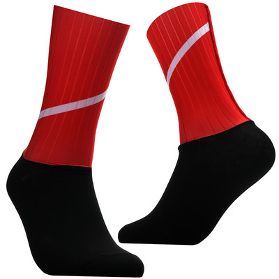 Sportlane elukutse Jalgrattasokid Meeste Libisemisvastased Õmblusteta Aero Bike Kulumiskindlad Maanteerattasokid Helkurkaitsesokid