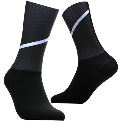 Sportlane elukutse Jalgrattasokid Meeste Libisemisvastased Õmblusteta Aero Bike Kulumiskindlad Maanteerattasokid Helkurkaitsesokid