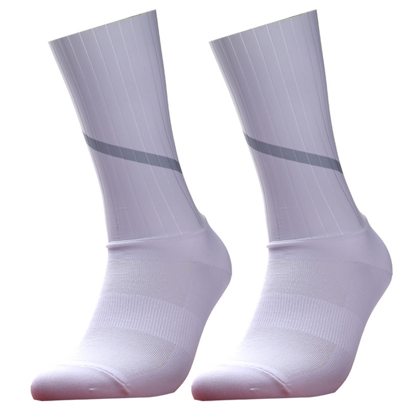 Sportlane elukutse Jalgrattasokid Meeste Libisemisvastased Õmblusteta Aero Bike Kulumiskindlad Maanteerattasokid Helkurkaitsesokid