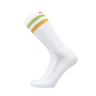 Νέες έγχρωμες ρίγες ποδηλατικές κάλτσες ανδρικές γυναίκες, ποδηλασία δρόμου, αθλητικές κάλτσες για τρέξιμο