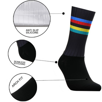 Нови чорапи за колоездене Aero Pro Team 2023 г. Противоплъзгащи се силиконови чорапи за шосейни велосипеди Мъжки спортни Calcetines Ciclismo