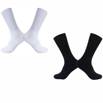2023 Неплъзгащи се безшевни чорапи за колоездене Интегрално формоване Високотехнологични чорапи за велосипеди Компресионни велосипедни спортни чорапи за бягане на открито