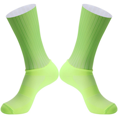 Silikona jaunas riteņbraukšanas zeķes Vīriešu sieviešu šosejas velosipēdu zeķes āra velozeķes kompresijas sporta zeķes