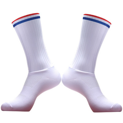 Silikona jaunas riteņbraukšanas zeķes Vīriešu sieviešu šosejas velosipēdu zeķes āra velozeķes kompresijas sporta zeķes