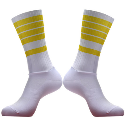 Silikona jaunas riteņbraukšanas zeķes Vīriešu sieviešu šosejas velosipēdu zeķes āra velozeķes kompresijas sporta zeķes