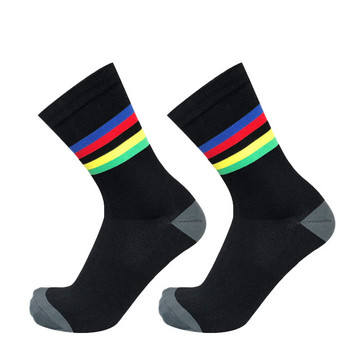Нови професионални състезателни чорапи за колоездене раирани спортни чорапи дишащи чорапи за колоездене на открито мъже жени calcetines ciclismo hombre