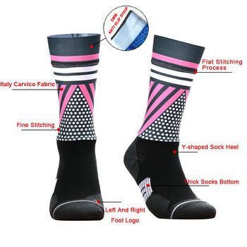 Нови 2023 г. Безшевни чорапи за колоездене с противоплъзгащо действие Професионални чорапи за велосипеден отбор Aero Socks Outdoor Sport Road Bicycle Compression Socks Unisex