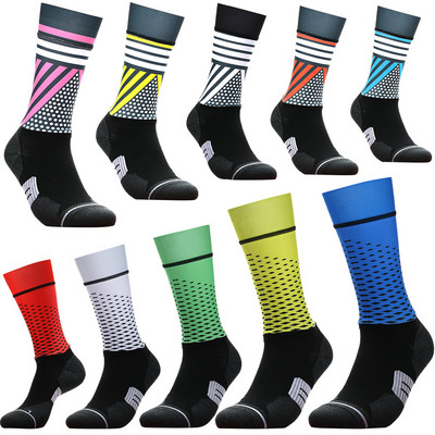 Jaunas 2023. gada bezšuvju pretslīdes riteņbraukšanas zeķes Professional Bike Team Aero Socks Outdoor Sport Road Bicycle Kompresijas zeķes Unisex