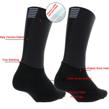 Нови противоплъзгащи се безшевни чорапи за колоездене Интегрално формоване Високотехнологични компресионни чорапи за велосипеди Велосипедни спортни чорапи за бягане на открито