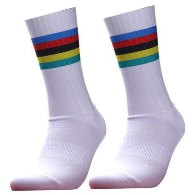 Νέες αντιολισθητικές κάλτσες ποδηλασίας χωρίς ραφή ενσωματωμένο καλούπι υψηλής τεχνολογίας κάλτσες ποδηλάτου συμπίεσης ποδηλάτου για υπαίθριες κάλτσες για τρέξιμο