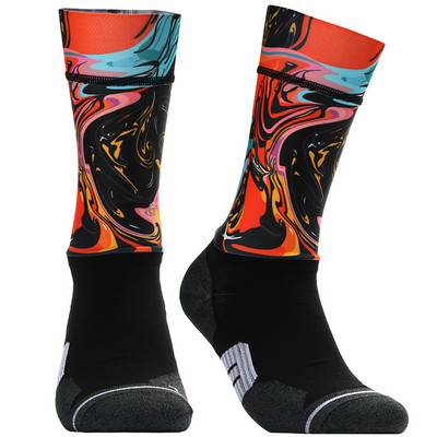 2023. gada jaunas bezšuvju pretslīdes riteņbraukšanas zeķes Profesionālās velosipēdistu komandas Aero Socks Outdoor Sport Road Bicycle Kompresijas zeķes Unisex