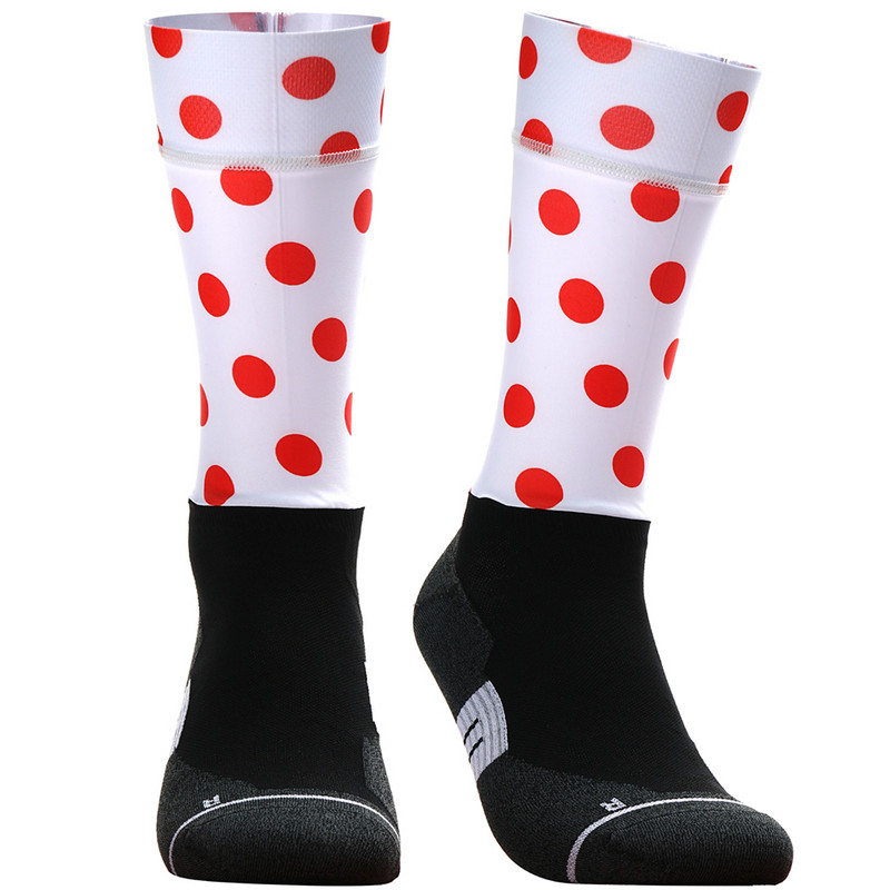 2023. gada jaunas bezšuvju pretslīdes riteņbraukšanas zeķes Profesionālās velosipēdistu komandas Aero Socks Outdoor Sport Road Bicycle Kompresijas zeķes Unisex