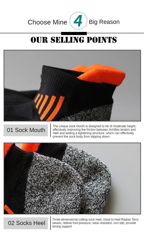 3 ζεύγη Γυναικείες κάλτσες για τρέξιμο για τρέξιμο Κάλτσες για υπαίθρια ποδηλασία Βαμβακερές κάλτσες μπάσκετ που αναπνέουν Κάλτσες για κάμπινγκ Fitness No Show Γυμναστήριο