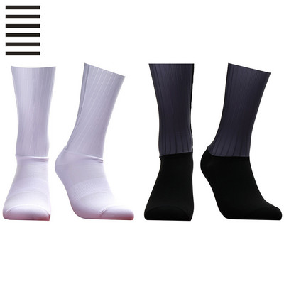 Силиконови нови безшевни чорапи за колоездене против хлъзгане Мъжки чорапи Pro Aero Дишащи устойчиви на износване Road rapha Bike Socks Calcetines Ciclismo