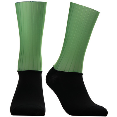 Jaunas pretslīdes bezšuvju riteņbraukšanas zeķes, integrētas formas, augsto tehnoloģiju velosipēdu zeķes kompresijas velosipēdam āra skriešanas sporta zeķes