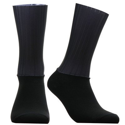 Jaunas pretslīdes bezšuvju riteņbraukšanas zeķes, integrētas formas, augsto tehnoloģiju velosipēdu zeķes kompresijas velosipēdam āra skriešanas sporta zeķes