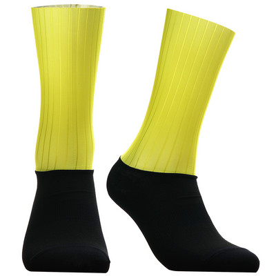 Jaunas pretslīdes bezšuvju riteņbraukšanas zeķes, integrētas formas, augsto tehnoloģiju velosipēdu zeķes kompresijas velosipēdam āra skriešanas sporta zeķes