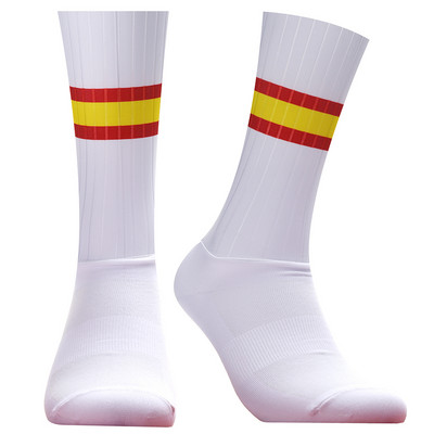 Nyári Anti 2023 Slip Aero szilikon zokni Whiteline kerékpáros zokni férfi kerékpáros sport futó kerékpáros zokni Calcetines Ciclismo