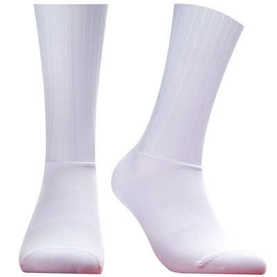 Summer Anti 2023 Slip Aero Silicone Socks Whiteline Cycling Socks Men Bicycle Sport Running Bike Socks Calcetines Ciclismo