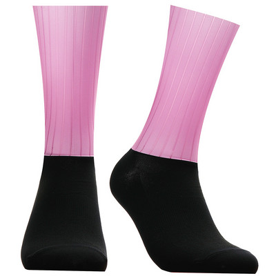 Nyári Anti 2023 Slip Aero szilikon zokni Whiteline kerékpáros zokni férfi kerékpáros sport futó kerékpáros zokni Calcetines Ciclismo