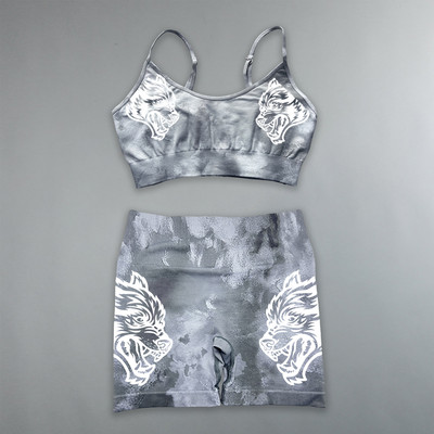 Darc Sport Suits Γυναικεία αθλητικά σορτς χωρίς ραφή Σουτιέν γυμναστικής Υψηλής ποιότητας Σετ για γυναίκες Νέο στυλ Wolf Head Tight Crossfit Sport Suits